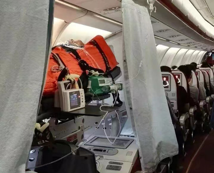 天津跨国医疗包机、航空担架